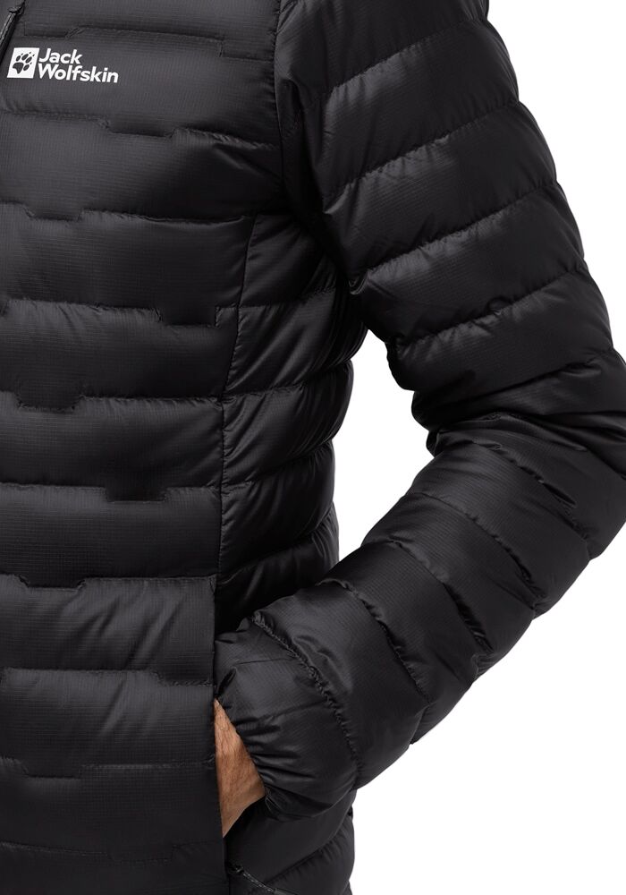 Daunenjacke JACK WOLFSKIN "PASSAMANI DOWN HOODY M RDS", Herren, Gr. M (50), grau (phantom), Obermaterial: 100% Polyamid. Futter: 100% Polyester. Füllung: 90% Entendaune, 10% sonstige Fasern, Jacken Daunenjacke, wind- und wasserdicht, mit wasserabweisenden