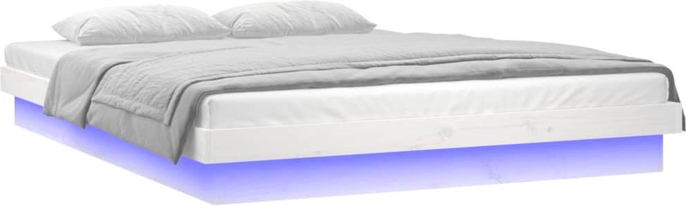 Metro LED Bed Frame Solid Wood White Double (4'6)