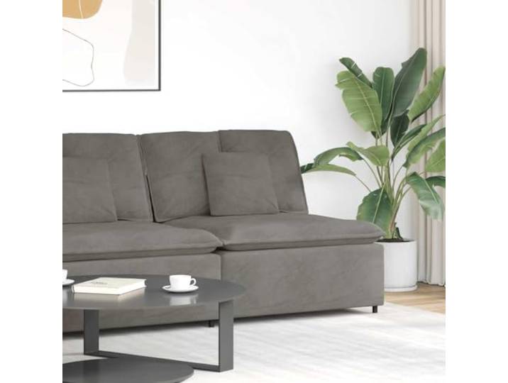 APXESS Modulares Sofa Mittelmodul 100x100x64 cm, Cordstoff Hellgrau Metallgestell für Stabilität, Anpassbar an Wohnraum, Ergonomische Polsterung
