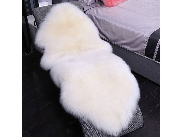 Couverture en laine de mouton pure, couette en laine d'hiver, couette en fourrure, ensemble de literie en peau de mouton, couverture chaude de luxe, beige, rapingent, 70x100cm