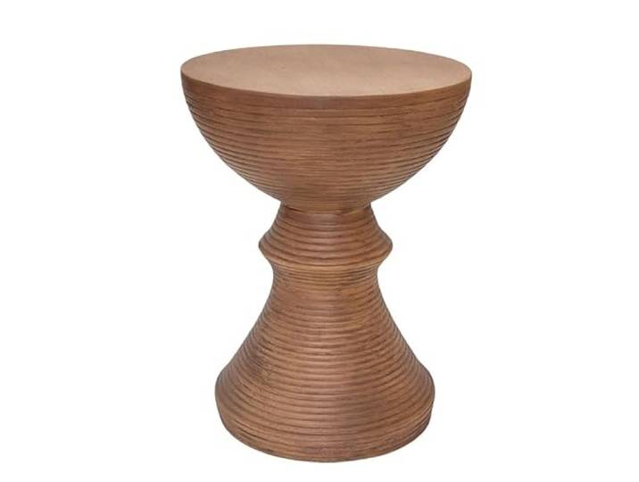 SAMCIOI Wohnzimmer-Beistelltisch, Couchtische Retro Nachahmung Holzmaserung Runder Beistelltisch Home Wohnzimmer Kunst Sofa Kaffee Café Freizeit Kreativ Couchtisch, Nachttisch