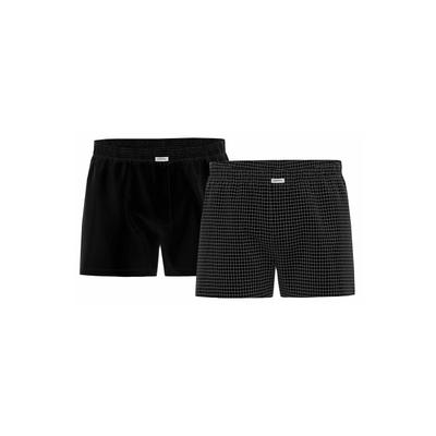 Webboxer SEIDENSTICKER "Web-Boxershorts 2er Pack", Herren, Gr. XL, bunt (schwarz), Obermaterial: 100% Baumwolle CO., Unterhosen
