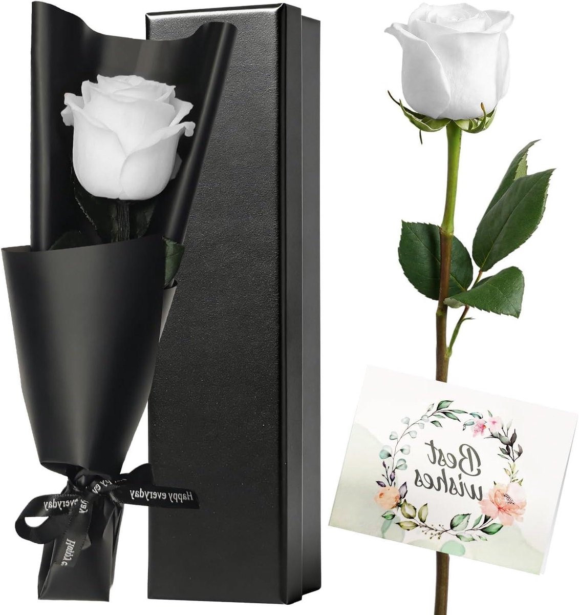 Eeuwige Witte Roos - Geconserveerde Echte Bloem voor als Cadeau