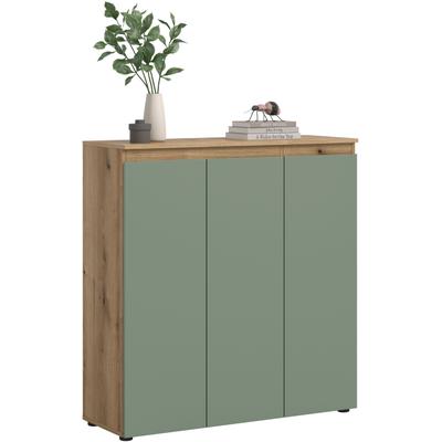 Mehrzweckschrank HOME AFFAIRE "CIPELA, 105x111 cm, viel Stauraum, variable Einlegeböden, universal", grün, B:105cm H:111cm T:37cm, FSC-zertifizierter Holzwerkstoff, Schränke, Mehrzweckschrank, Schuhschrank, Kleiderschrank, Universalschrank,...