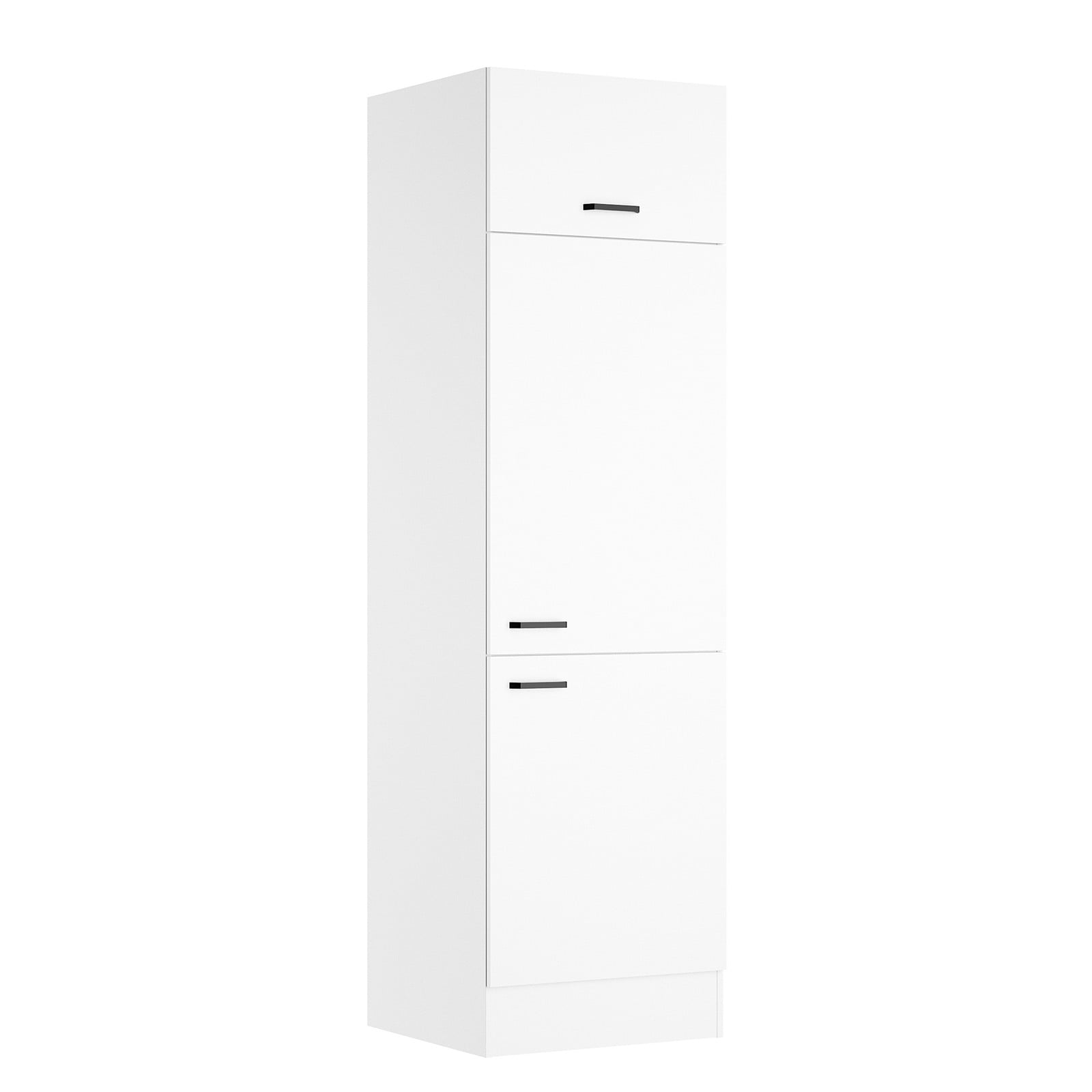 home24 Inbouwkast voor koelkast wit, B: 60 cm, H: 210 cm, D: 57 cm
