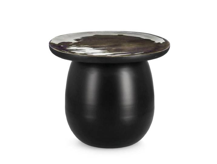 Natur24 Beistelltisch Zainab Couchtisch 40 x 40 x 35 cm Stahl Mangoholz Schwarz