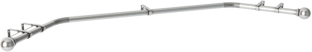 Symple Stuff 28mm 400cm Ball Eyelet 3-Sided Bay Pole Retail SS Satin Silver