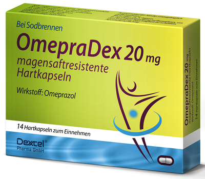 Dexcel Pharma GmbH OMEPRADEX 20 mg magensaftresistente Hartkapseln 14 St 09064616