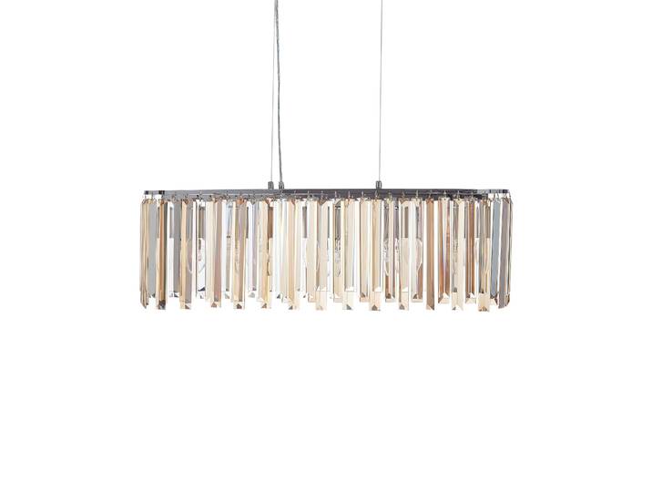 BELIANI Kronleuchter Silber Eisen Hängeleuchte mit Glaskristallen Chrom Verarbeitung Beleuchtung Glamour Stil Wohnzimmer Esszimmer