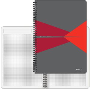 Leitz Collegeblock Office rot, 4647-10-25, A4, Rand rundum 80 g/m² 90 Blatt mit Kopfzeile kariert