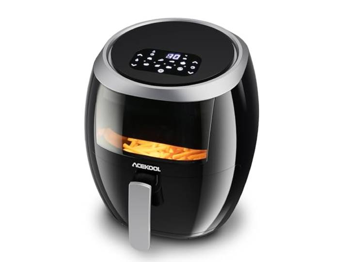 Heißluftfritteuse 8L Smart 1800W – Energiesparend, 8 Programme Touchscreen, Timer & Temperatur – Fettarmes Kochen – Antihaftbeschichtet & Spülmaschinenfest