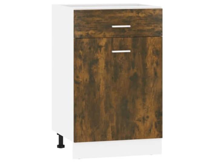 Helloshop26 Moderner Schubladenschrank Optimierung Raum Küche 50 x 46 x 81 cm aus Holz Technikholz Eiche geräuchert 02_0048193