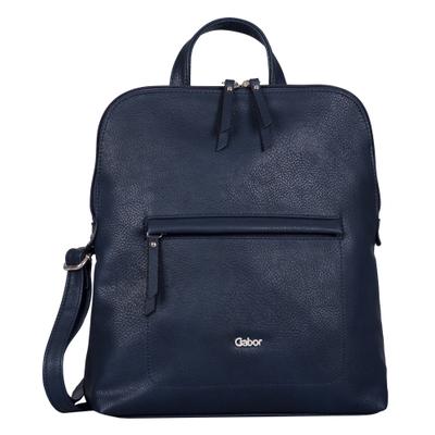 Rucksack GABOR "Mina", Damen, Gr. B/H/T: 27,5cm x 32cm x 9cm, blau, Polyurethane, clean, unifarben, Rucksäcke Rucksack, aus weichem leichten Lederimitat, lässig im praktischen Format