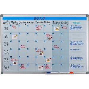 Relaxdays Planungstafel 10032253-1293, Monatsplaner, magnetisch, 60 x 90 cm