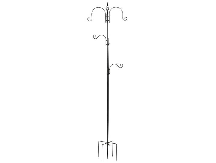 ComfortXL Vogelfutterstation De-17809 mit 4 verstellbaren Haken Schwarz, Metall, 54.5x208x54.5 cm, Dekoration, Gartendeko