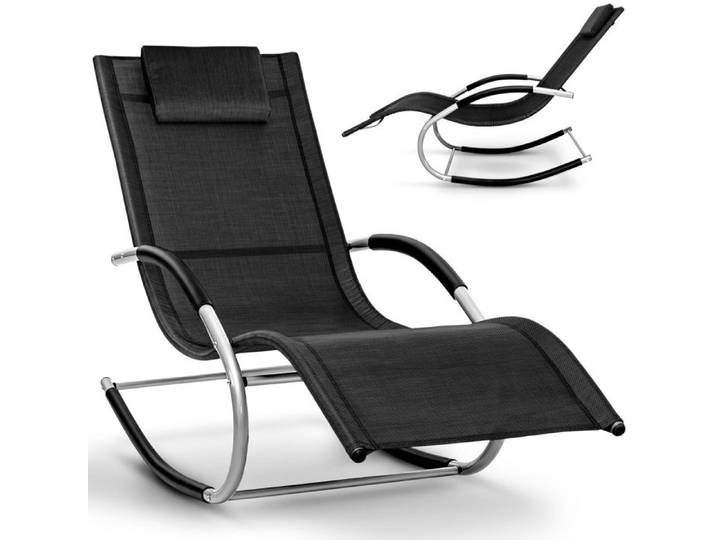 tillvex Chaise longue de jardin pliable Noir Chaise longue inclinable résistante aux intempéries