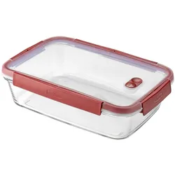 Curver Stikla partikas trauks taisnsturis 2L Smart Cook 0804059472, Vorratsbehälter, Rot, Transparent