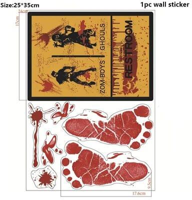 Uplift Picks Bloody Handprint Halloween Window And Wall Stickers 02