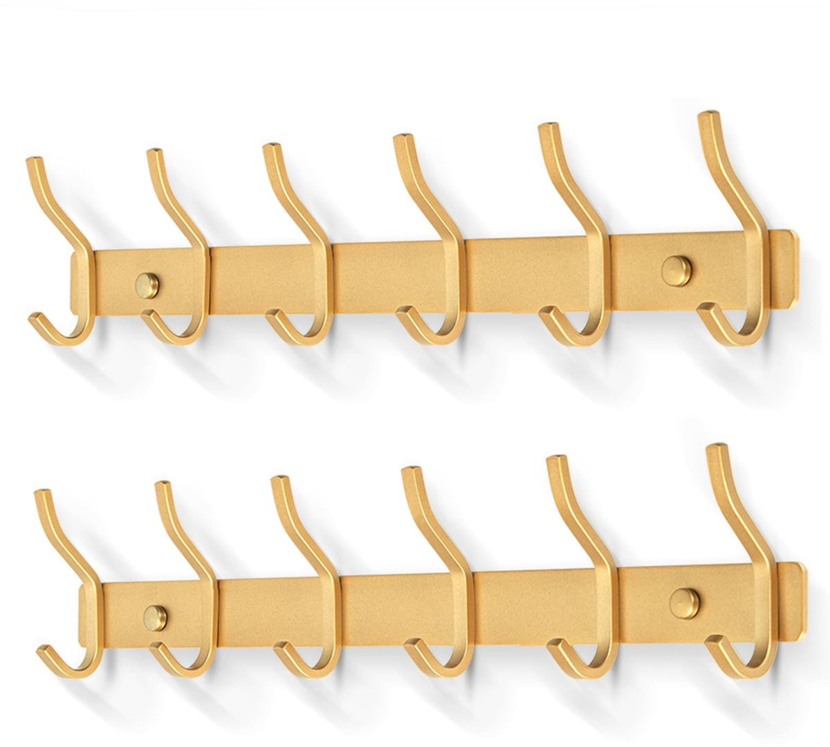 Merkloze wandkapstok met 6 RVS haken voor de badkamer, slaapkamer of keuken