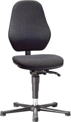Labordrehstuhl Basic 9132, mit Gleitern, Stoffpolster, Duotec schwarz meliert