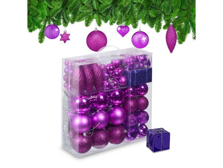 Relaxdays Weihnachtskugeln im 110er Set