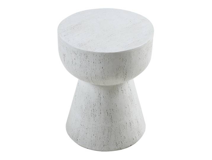 [en.casa] Beistelltisch Oulvepijanse, Weiß, Stein, 40x51x40 cm, Wohnzimmer, Wohnzimmertische, Beistelltisch