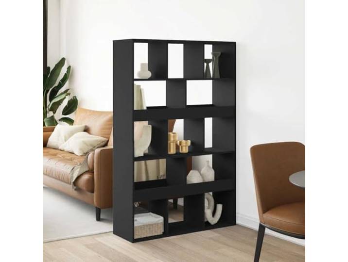 ZQQLVOO Raumteiler Schwarz 100x33x156,5 cm Holzwerkstoff mit 13 Fächern 13 geräumige Fächer, feuchtigkeitsresistent, pflegeleichte Oberfläche, vielseitig als Regal nutzbar, stabiles