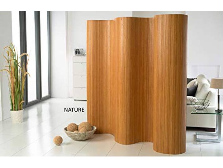 DE-COmmerce Doppelseitiger Bambus Paravent (BxH) 244 cm (Variable Stellbreite) x 185 cm Raumteiler Trennwand Faltwand Shoji Sichtschutz Farbe: Nature