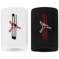 2er Pack NIKE Jordan Jumpman Graphic Schweißbänder 068 - black/white/gym red
