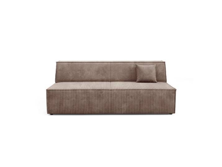 BETTSOFA TESSO Braun Kordstoff mit Schlaffunktion