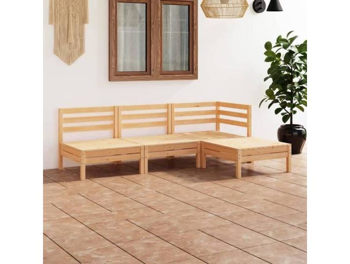 633 ®Buy NEU Salon de jardin 4 pcs TOP Ensemble repas de jardin Mobilier de jardin Bois de pin massif NEW 63 5 x 63 5 x 62 5 cm