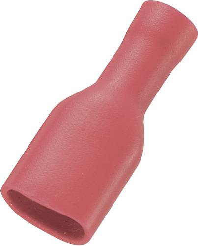 TRU Components 737698 Flachsteckhülse Steckbreite: 6.35mm Steckdicke: 0.8mm 180° Vollisoliert Rot 50St.