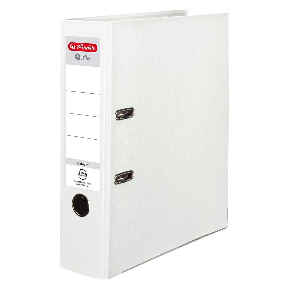 Herlitz Ordner A4 8 cm PP weiss Q-Datei (A4, 80 mm) (41377388)