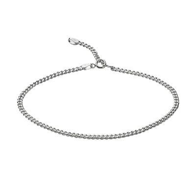 Fußkette ZEEME "925 Silber 23-26cm lang", weiß, Fußketten, Damen, 23-26cm, Silber 925 (Sterlingsilber), glänzend