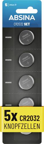 Absina Knopfzelle CR2032 3V 5 St. Lithium
