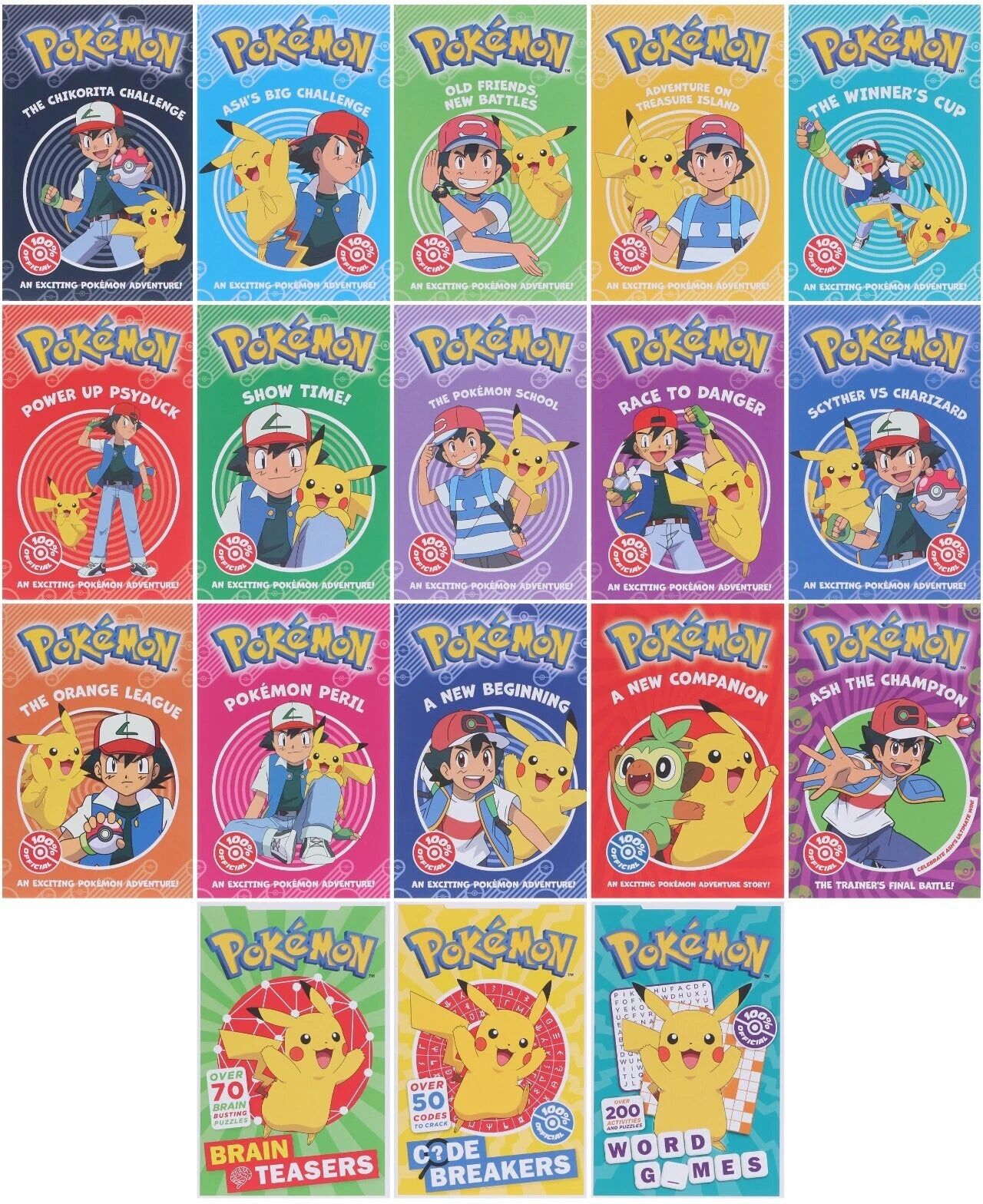 DEAN Pokemon Mega Collection 18 Books Box Set – Games, Puzzles & Adventure Collection for Kids