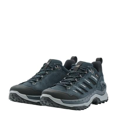 Wanderschuh LOWA "INNOVO GORE-TEX LO", Herren, Gr. 46, blau (navy, grau), Textil, Veloursleder, Schuhe Wanderschuh, wasserdicht, winddicht,atmungsaktiv dank GORE-TEX Membrane