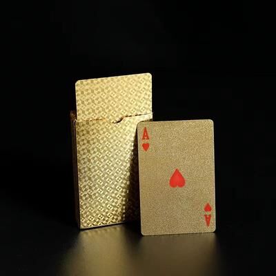 Inspired Finds BlackGold Waterproof Playing Cards Deck gold Plaid