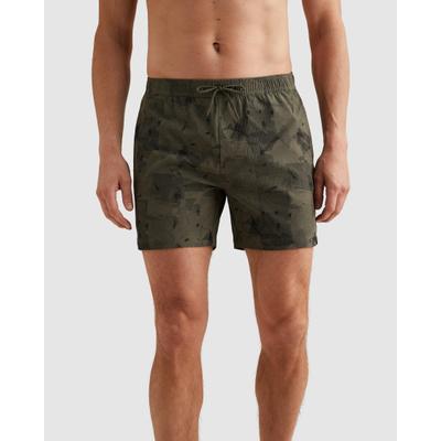 Badeshorts PME LEGEND "KEYLAND SWIMSHORTS ALLOVER DESSIN", Herren, Gr. M, N-Gr, grün (deep lichen grün), Web, Elasthan, Polyamid, gemustert, Badehosen Badeshorts, Bundweite regulierbar