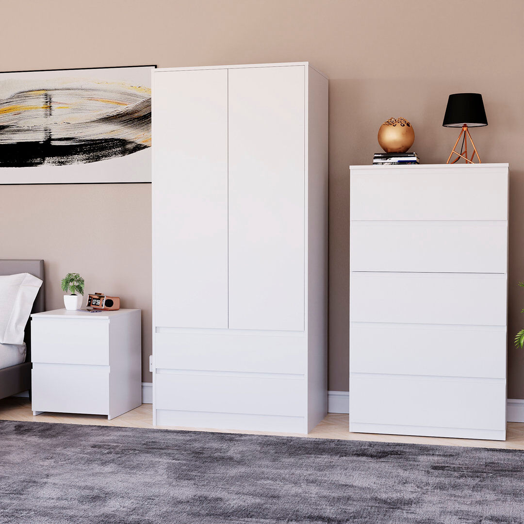 17 Stories Romeon Piece Bedroom Set White