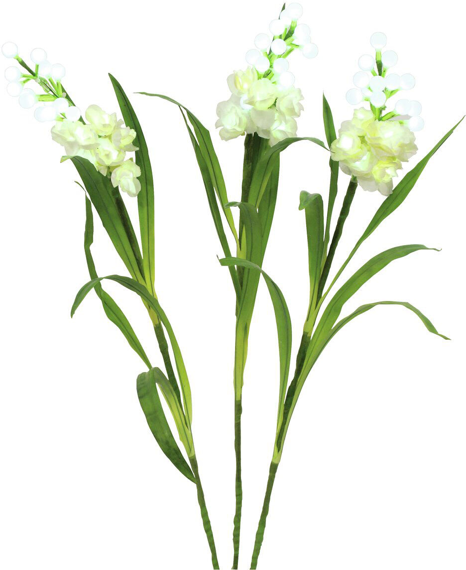 Europalms Aronstab, 3er Set Mit Leds, Weiß, 85cm