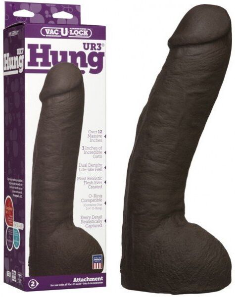 Doc Johnson USA Gode Vac-U-Lock Hung Black en UR3