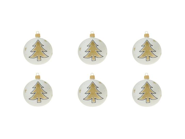 Weihnachtskugelset Christmas Tree - Farbe: weiss - Material: Glas - 949