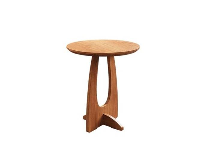 9bbhfJw4R Couchtisch im Landhausstil Mid-Century Modern Sofa-Beistelltisch, runder Holztisch(Natural)