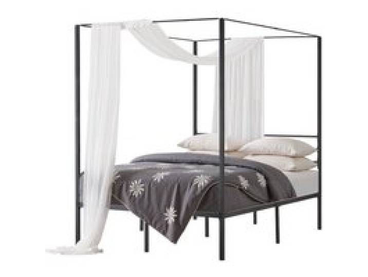 VEVOR Himmelbettrahmen (Full Size), Metallhimmelbett mit Himmelbett-Design (363 kg belastbar), robuste Stahllattenstütze (Quadrat), Stauraum unter dem Bett, kein Boxspring erforderlich, Schwarz