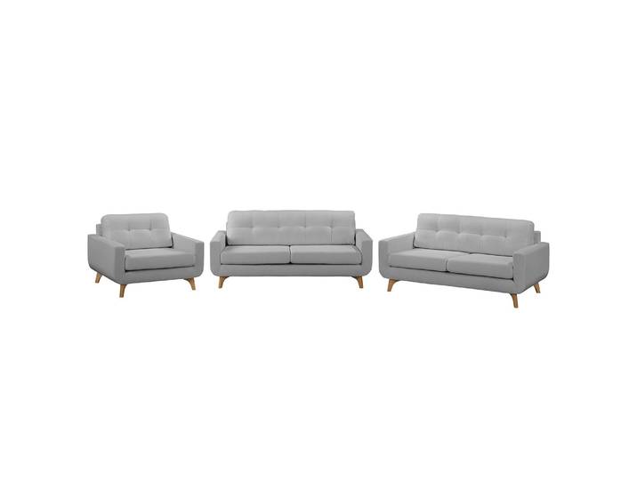 Ensemble de salon Postville 3-2-1 Gris/Granit Tissu Scandi