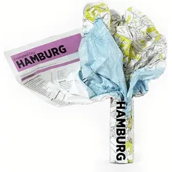 Crumpled City Hamburg Landkarte