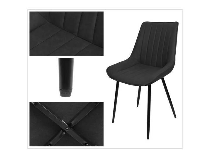 Chaises de salle à manger QIFAshma - Lot de 6 - Noir - Siège rembourré - Moderne - Intérieur
