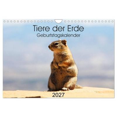 Tiere der Erde Geburtstagskalender (Wandkalender 2027 DIN A4 quer), CALVENDO Monatskalender