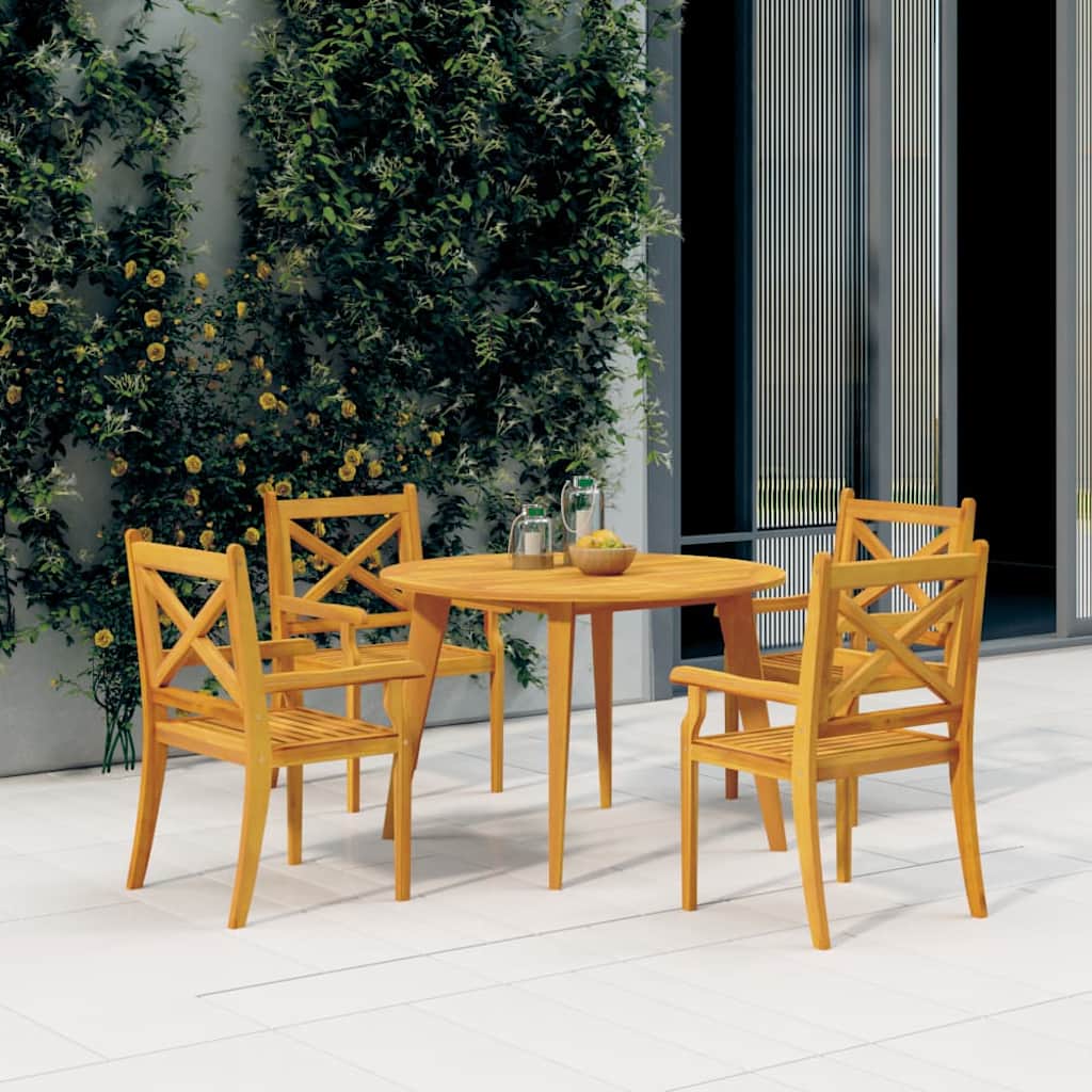 vidaXL Mesa de jardín madera maciza de acacia Ø110x75 cm Marrón